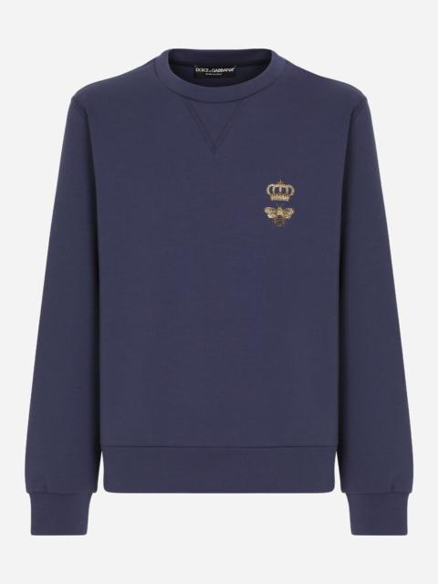 Dolce & Gabbana Cotton jersey sweatshirt with embroidery