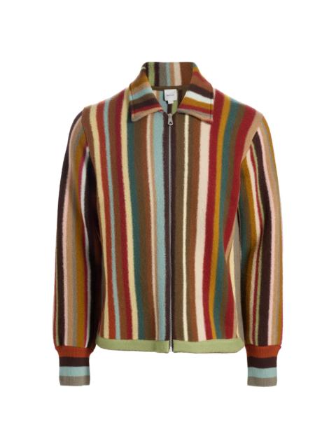 Paul Smith Men's Striped Wool Zip-Front Cardigan - Multicoloured