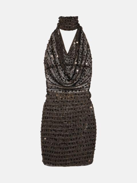 AYA MUSE Tipo sequined halterneck minidress