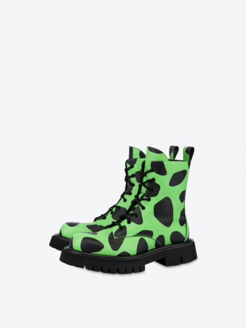 Moschino MOSCHINO X THE FLINTSTONES™ PRINTED COMBAT ANKLE BOOTS