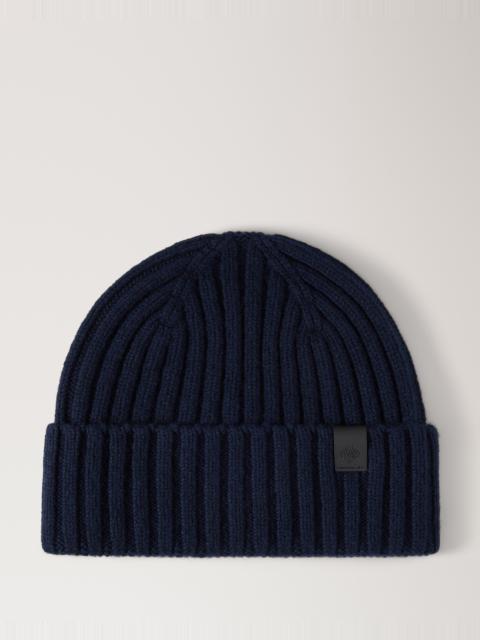 Mulberry Ribbed Knit Beanie Night Sky Merino Wool