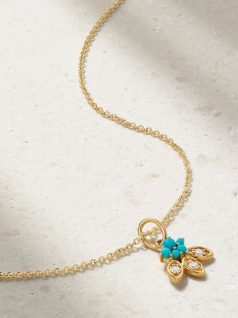SYDNEY EVAN 14-karat Gold, Turquoise And Diamond Necklace