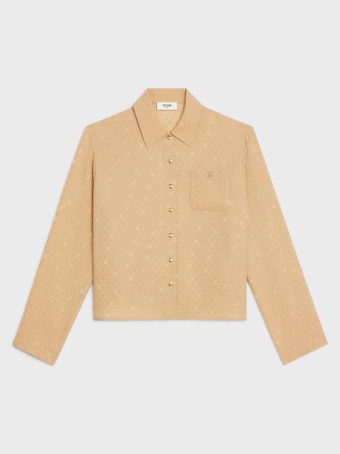 CELINE SHIRT COLLAR BLOUSE IN SHINY MATTE SILK
