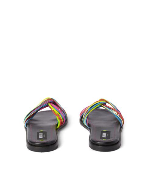 MSGM Kid slippers with multicolor woven band