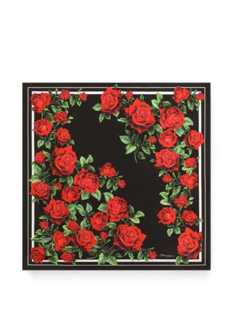 Dolce & Gabbana Dolce & Gabbana 90X90 ROSE-PRINT SILK TWILL SCARF