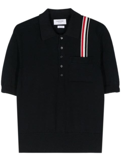 Thom Browne RWB-stripe knitted polo shirt