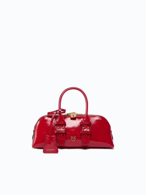 PINKO ESCAPE BAG HORIZONTAL SMALL HANDBAG IN NEW SHINY LEATHER