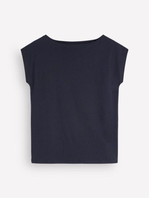 BODEN Supersoft Slash Neck T-Shirt-French Navy (19-3921 TCX)