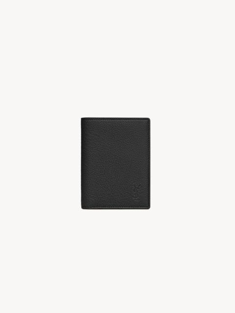 CASSANDRE SHADOW SAINT LAURENT CREDIT CARD WALLET IN GRAINED LEATHER