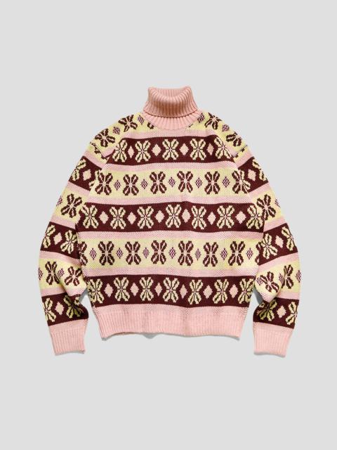 5G ECO KNIT KONA BEAN STRIP HIGH NECK SWEATERS