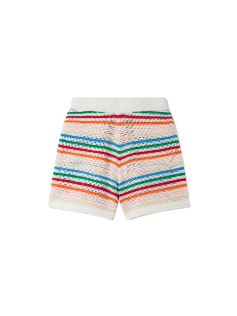CASABLANCA Rainbow Stripe Crochet Shorts