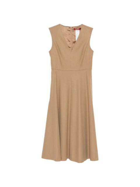 Max Mara V-neck sleeveless midi dress