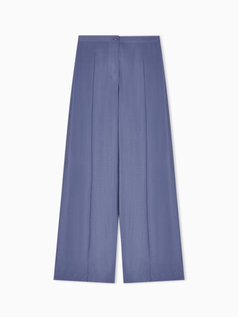 EMPORIO ARMANI WIDE TROUSERS IN TECHNO RAYON