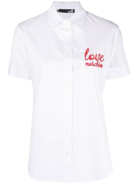 Moschino logo-embroidered short-sleeve shirt