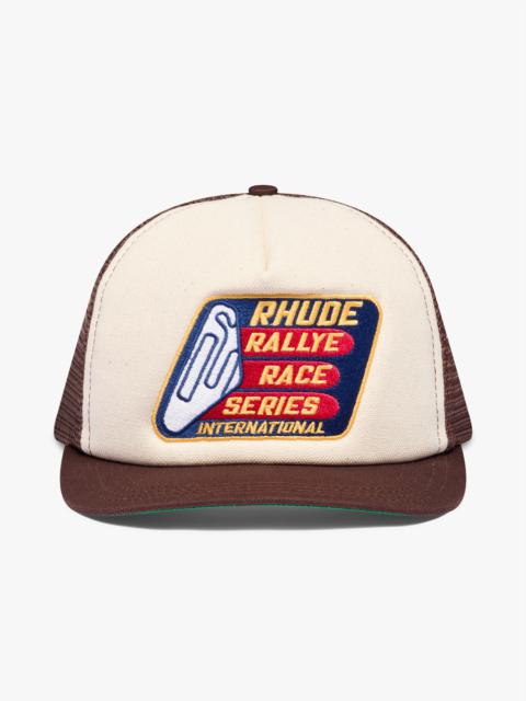 Rhude RACE SERIES WASHED TRUCKER HAT