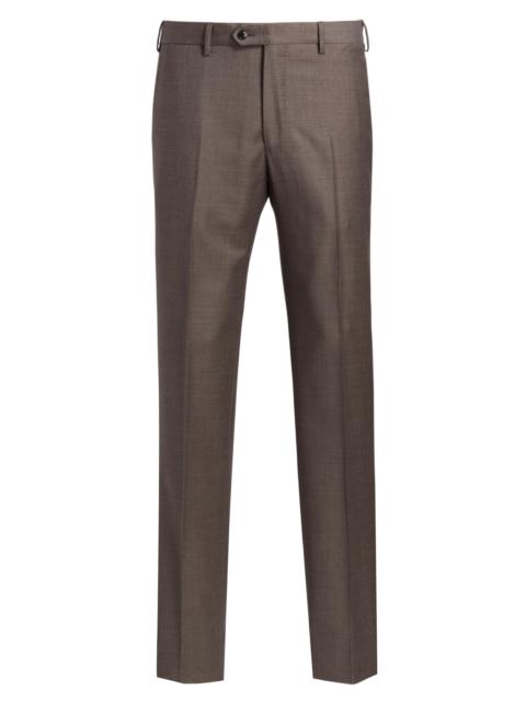 GIORGIO ARMANI Men's Crease-Front Virgin Wool Trousers - Iron