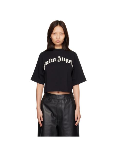 Palm Angels Black Curved Logo Boxy T-shirt