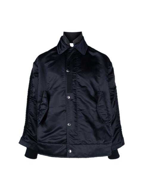 sacai ruched-detail zip-fastening jacket