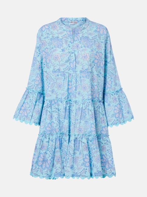 juliet dunn Floral scalloped cotton minidress