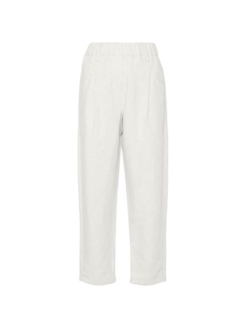 pleat-detail tapered trousers