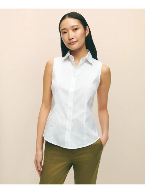 Brooks Brothers Fitted Non-Iron Stretch Supima® Cotton Sleeveless Dress Shirt