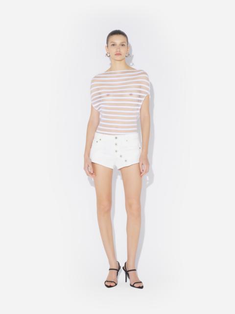 Jean Paul Gaultier THE BUTTONED WHITE DENIM SHORTS