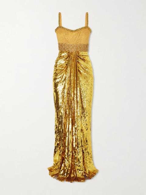 JENNY PACKHAM Only You Draped Embellished Tulle Gown