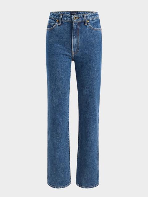 KHAITE Danielle Acid-Wash Straight-Leg Jeans