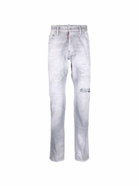 mid-rise distressed jeans