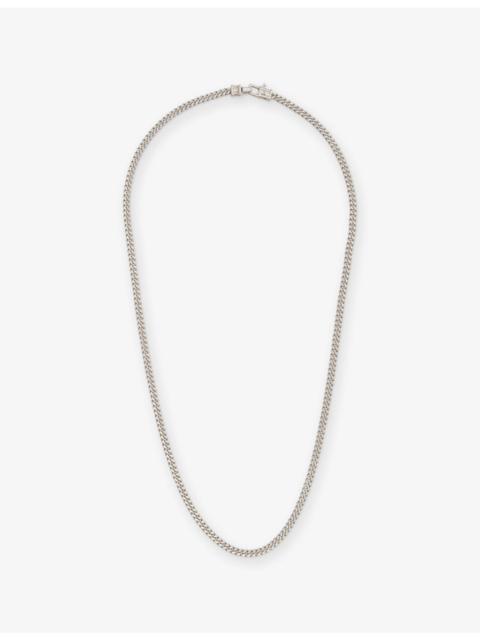 TOM WOOD Curb Chain M Rhodium-Plated 925 Sterling-Silver Necklace