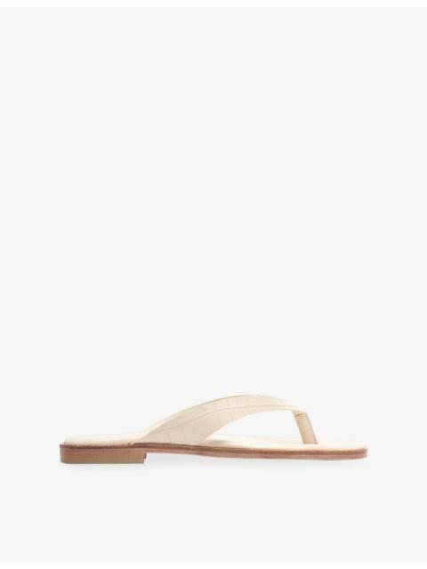 WHISTLES Croc Embossed Leather Flip-Flops