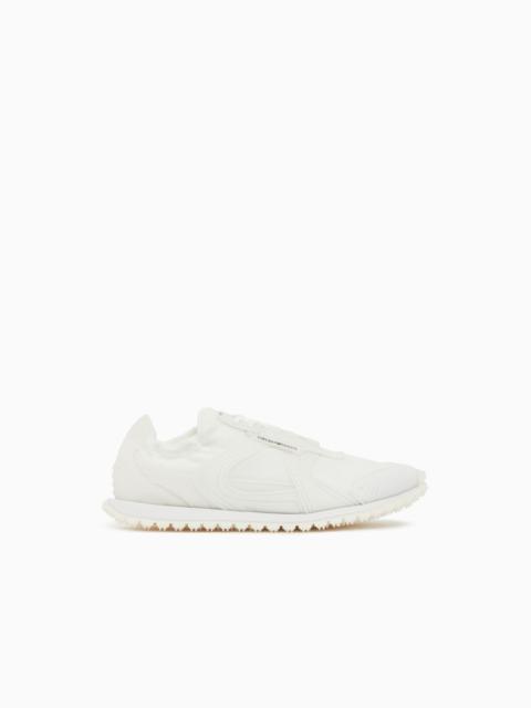EMPORIO ARMANI SNEAKERS IN RIPSTOP AND MESH WITH TEXTURED RUBBER SOLE
