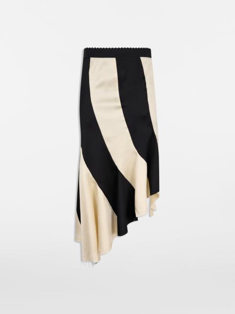 THE ATTICO BLACK AND IVORY MIDI SKIRT