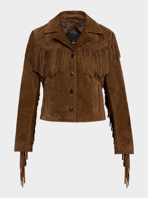 NILI LOTAN Eloi Fringed Suede Jacket