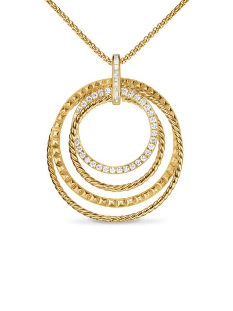 DAVID YURMAN Women's Crossover Trio Pendant Necklace in 18K Yellow Gold with Diamonds, 39.5MM - Diamond