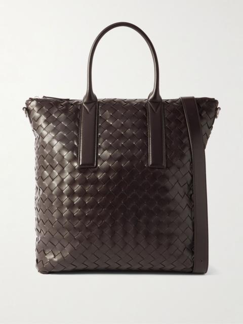 Bottega Veneta N/S Intrecciato Leather Tote Bag Brown