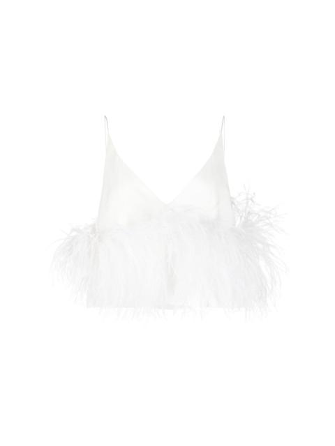 Poppy feather-detailing top