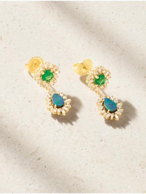SUZANNE KALAN 18-karat Gold Multi-stone Earrings
