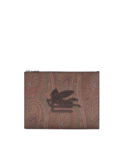 logo-patch paisley-pattern pouch