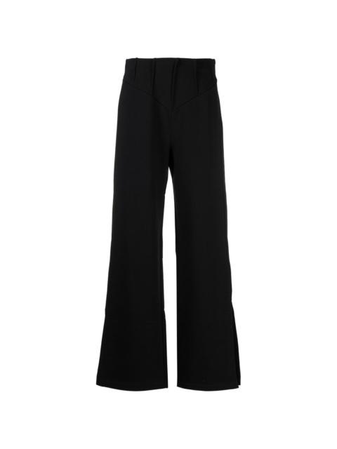 GCDS wide-leg cotton-jersey trousers
