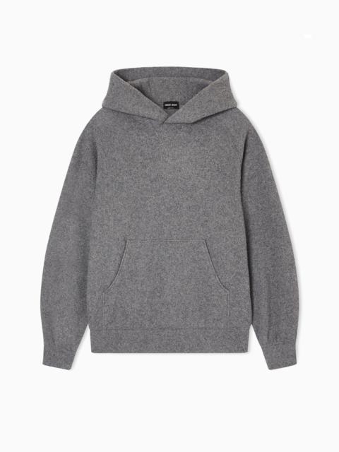 GIORGIO ARMANI HOODED SWEATSHIRT IN CASHMERE FLEECE