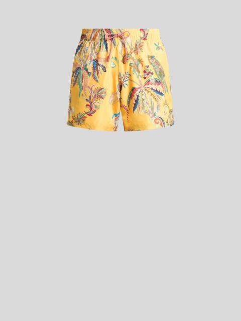 Etro SWIM SHORTS WITH PLACED PARROT AND PALM TREE PRINT