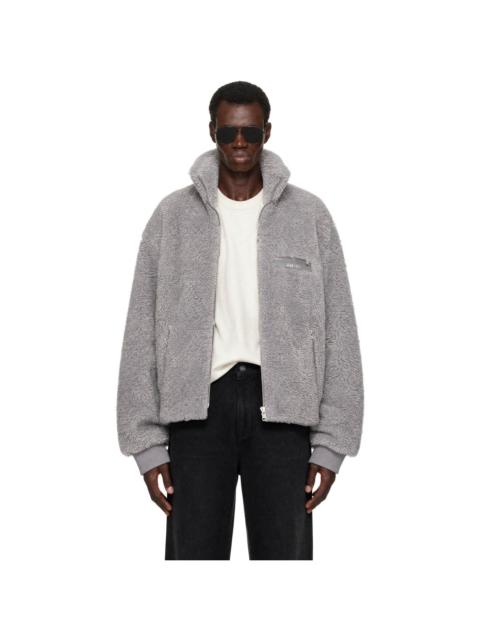 AMIRI Gray Fuzzy Track Jacket