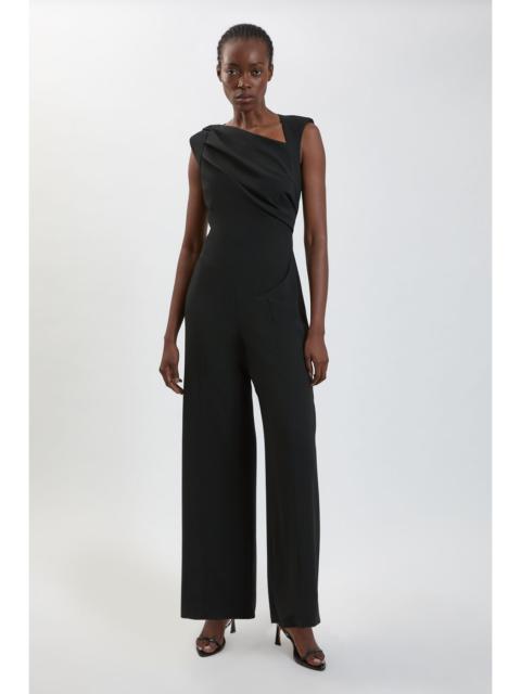 KAREN MILLEN Compact Stretch Drape Detail Jumpsuit