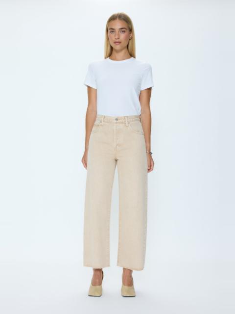 PISTOLA TATE CROP HIGH RISE BOWED WIDE LEG JEAN - DUNE