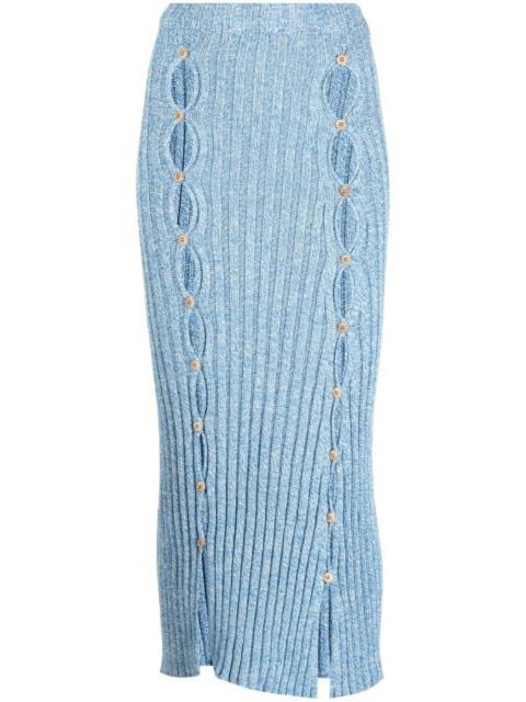 BASERANGE cut-out organic cotton midi skirt