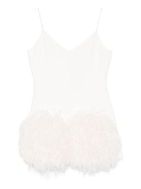David Koma feather strap mini dress