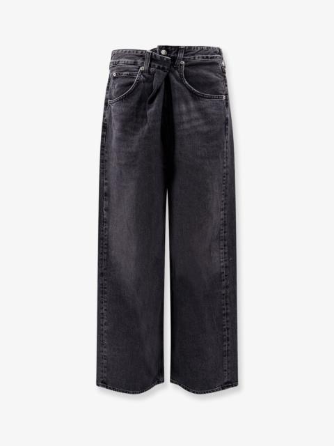 AGOLDE Vana Fold Jean Regenerative Black Denim Jeans