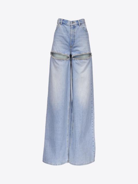 AREA WIDE LEG CRYSTAL SLIT JEAN