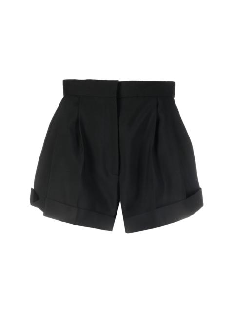 pleat-detail wool tailored shorts